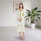 DINADD® Morandi-Kontrastfarben Tailliertes Fischschwanz-Kleid
