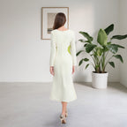 DINADD® Morandi-Kontrastfarben Tailliertes Fischschwanz-Kleid
