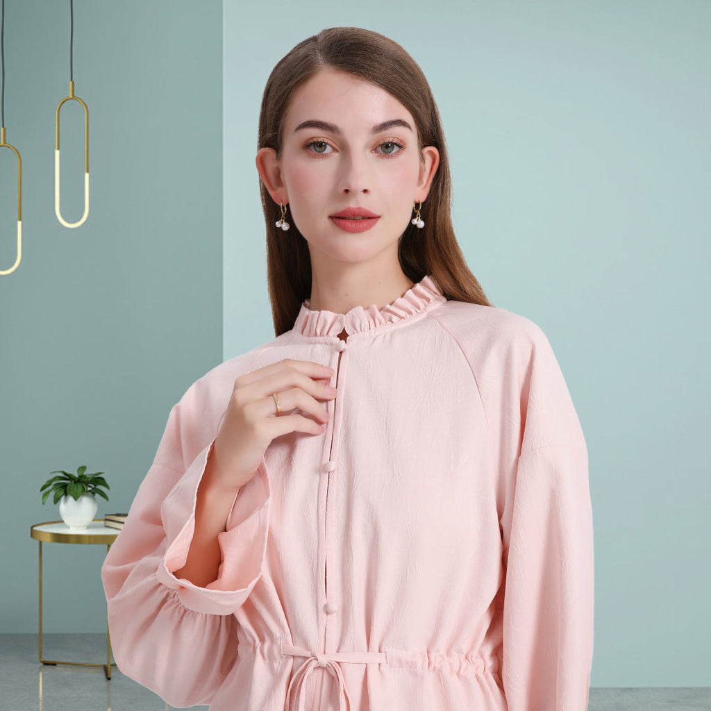 DINADD® Business Casual Hemd mit Rüschenkante & Fransen - Pendler-Komfort