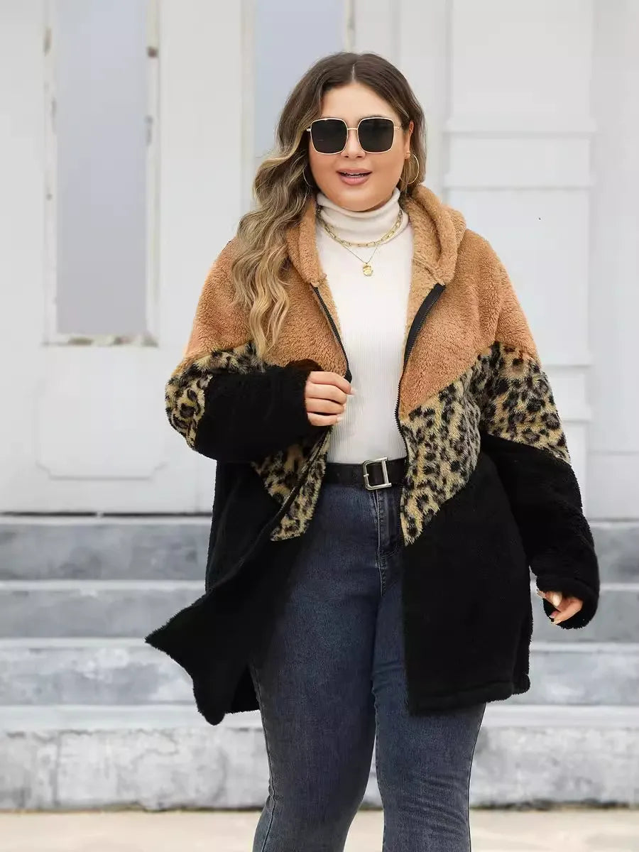 Winter-Special für übergroße Mode | Dreifarbig melierte &nbsp;Kaschmir-Optik jacke