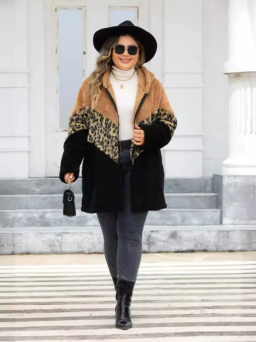 Winter-Special für übergroße Mode | Dreifarbig melierte &nbsp;Kaschmir-Optik jacke