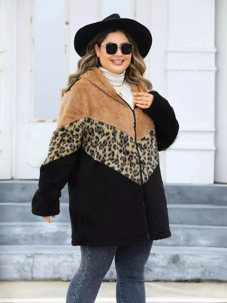 Winter-Special für übergroße Mode | Dreifarbig melierte &nbsp;Kaschmir-Optik jacke