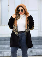 Winter-Special für übergroße Mode | Dreifarbig melierte &nbsp;Kaschmir-Optik jacke