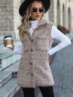 Cardigan-West mit Umlegekragen und ohne Ärmel