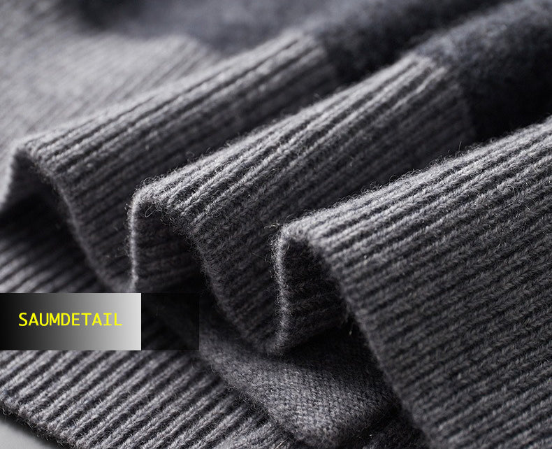 Herren-Set mit Stehkragen-Reißverschluss und Farbkontrast aus Kaschmir